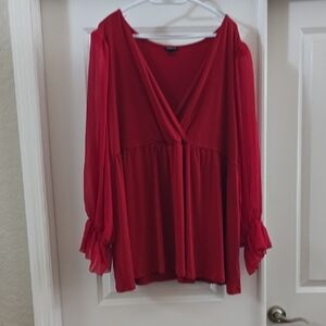 Torrid Red V-Neck Blouse